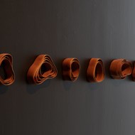 Loop serie wall pieces, red clay, Trelleborgs museum, 2018