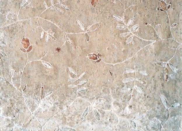 Fragments, woodfired, white slip scrafitto (35x35 cm), 2006